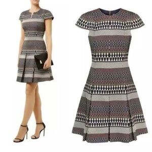 Ted Baker London Metallic Jacquard Skater Dress NEW